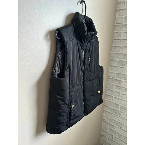 Lauren Ralph Lauren Reversible Black/Leopard Print Puffer Vest, Fall Vest - Picture 4 of 12